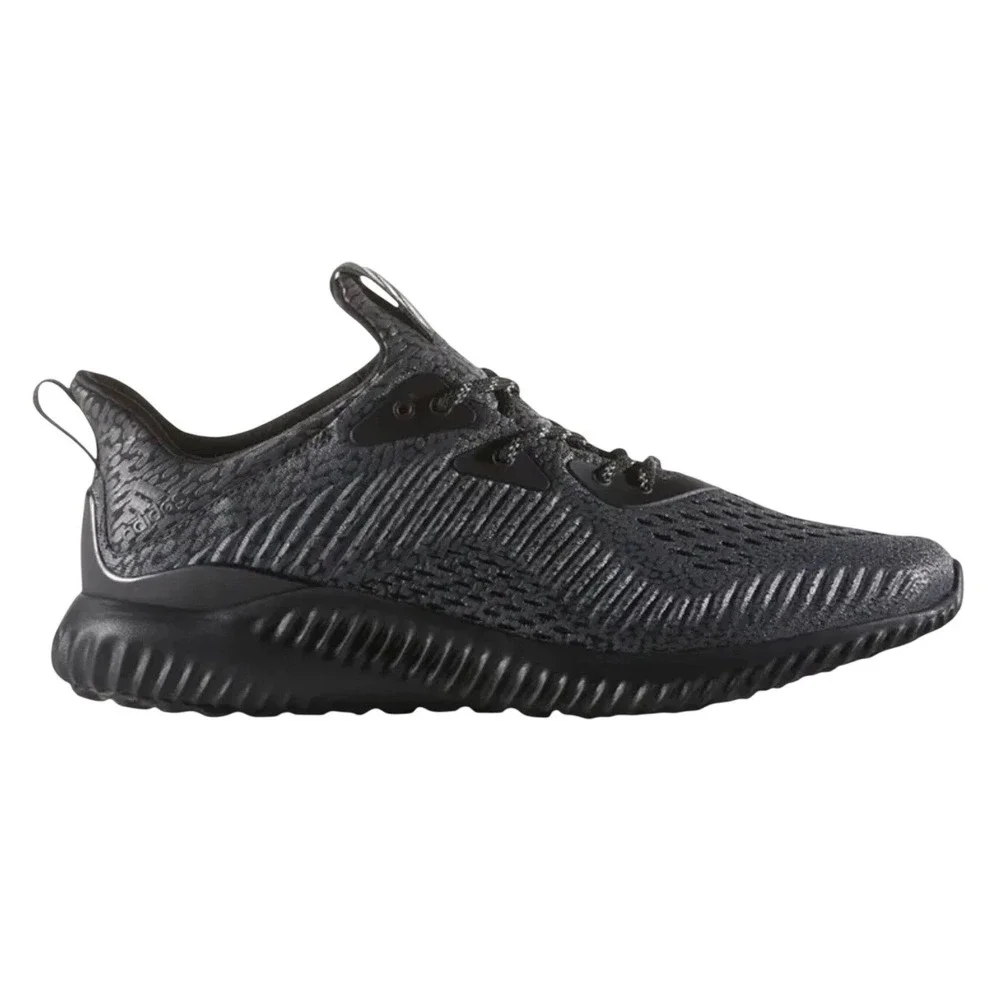 Adidas Alphabounce Triple Black Knit Running Shoes Sneakers Women's Size 6